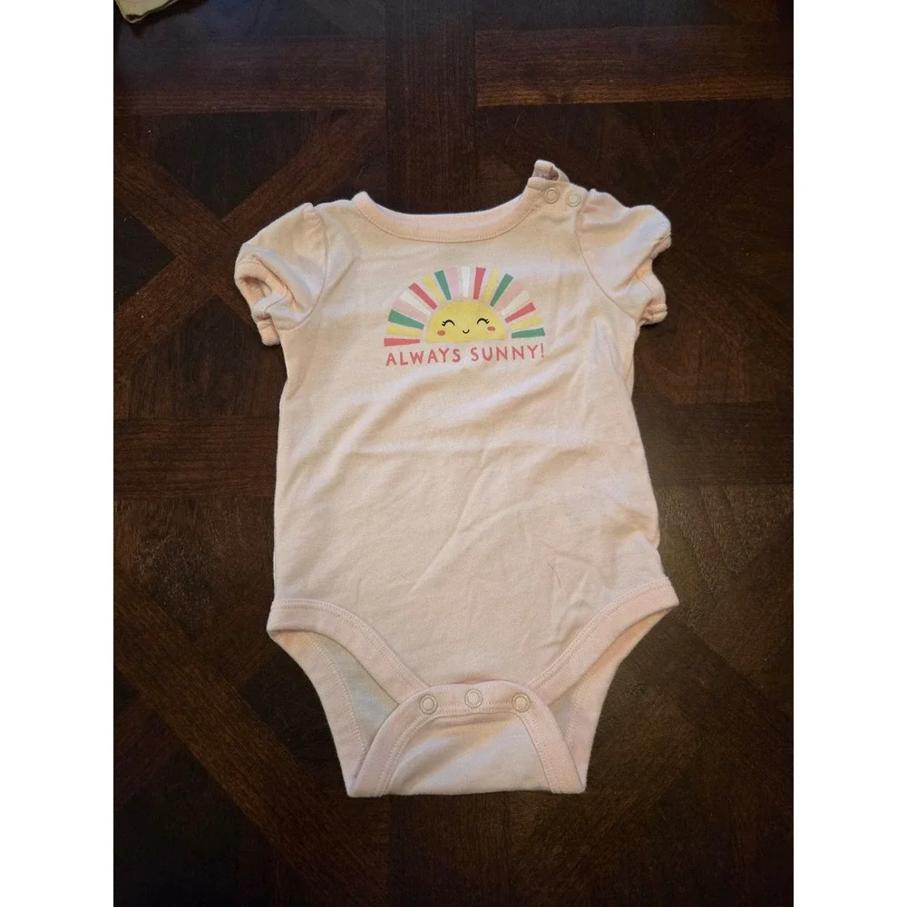 Garanimals Baby Girl Bodysuits Lot of 5 Unicorn Sun Grandma 3-6 Months Pink Red